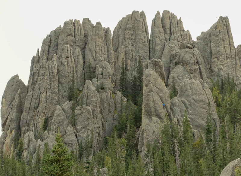Distant view of climb