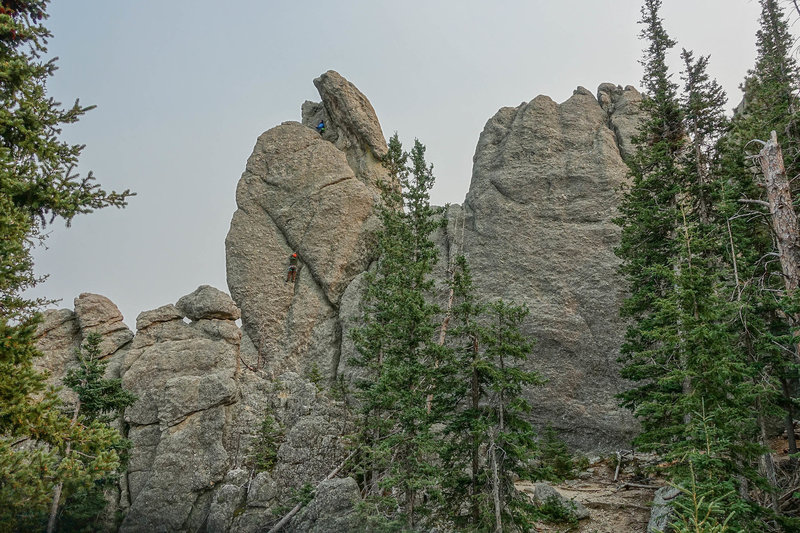 Wider view from base