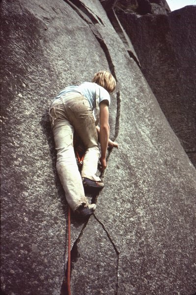 Sickle Crack mid 70's Lenny Peoples climbing