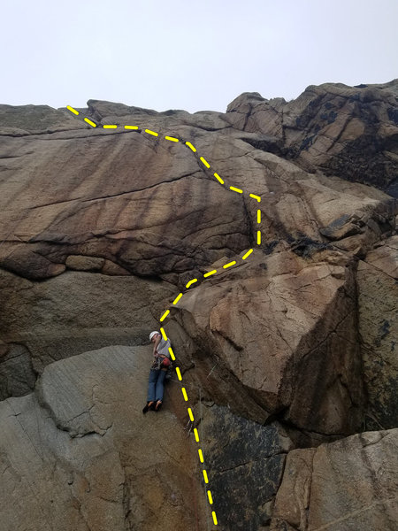 Unknown climber starting Kafoozalem (E3 6a)