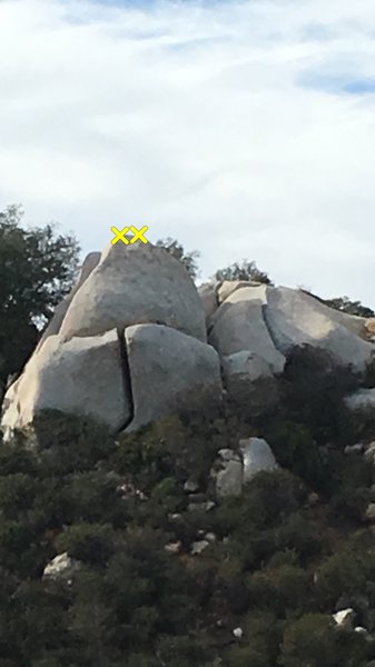The chimney and Black Hole Sun on the left (view is from other approach going toward aid hill).