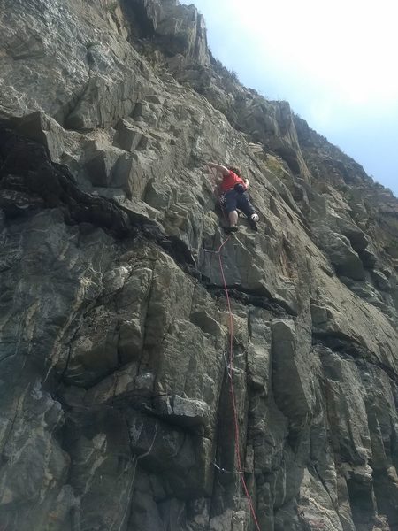 Niels slightly below the crux