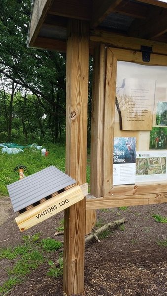 The Visitors Log can be found on the left side of the kiosk. Please make sure to sign in every time you visit as this will help the CCPD and OCC track how many visitors are coming to Gorge (a valuable statistic for future grants and projects).
