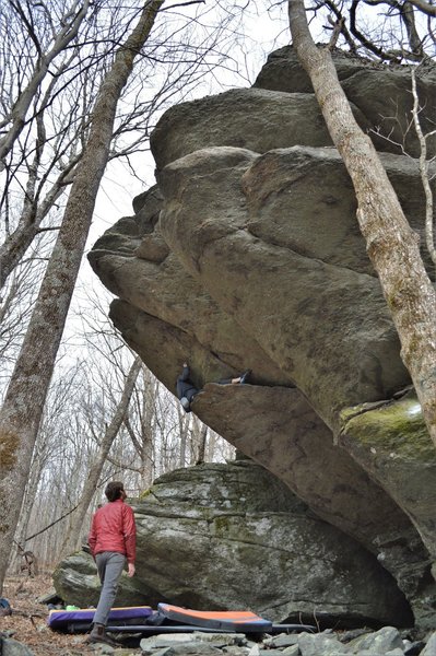 Tyler resting in the mouth on "Moonlight Sonata" (V3) in the Moonlight Area off of the LRT