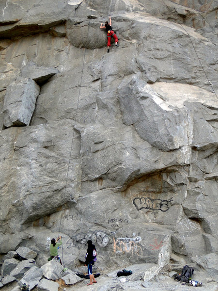 Alicia at the crux of Mantle Marathon