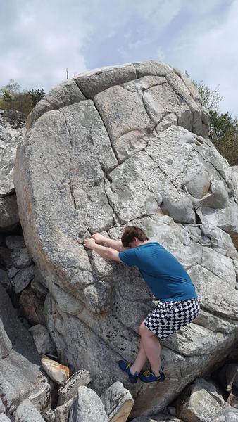 Scotty starting to climb.