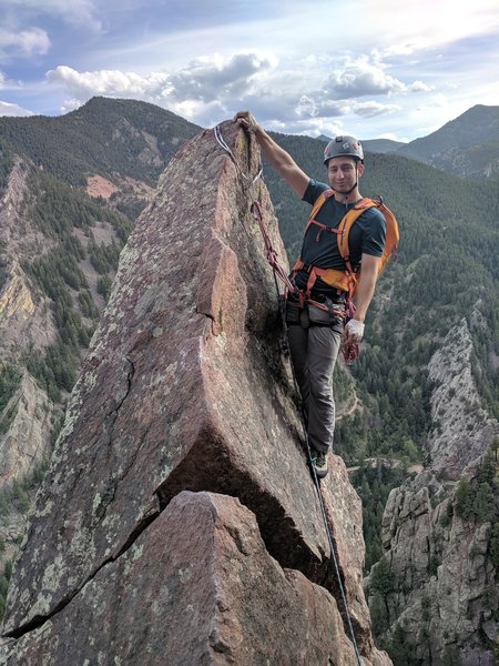 Drew says, "Oh la la" on Rebuffat's Arete.
