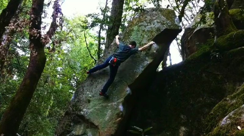 The Leaning Tower V3! Such a cool problem. Use your head when exploring for new boulders.