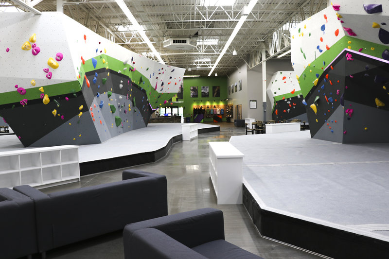 Largest indoor bouldering space in a five-state radius with 16 ft. tall walls