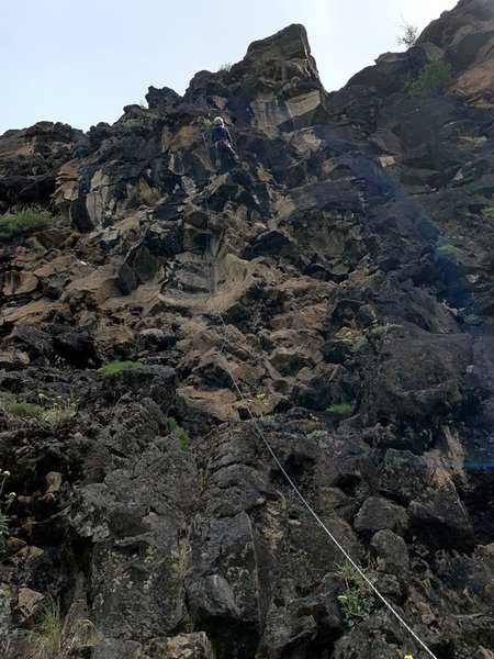 Near top of route