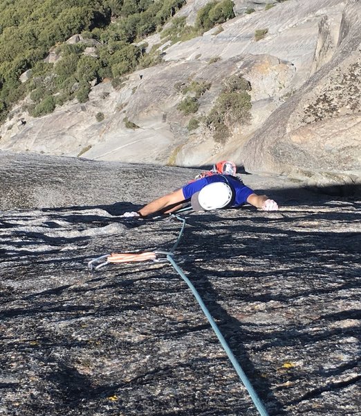 The top of the climb is a nice slab