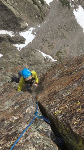 Ryan Dresser on the upper corner pitches. Steep and classic.