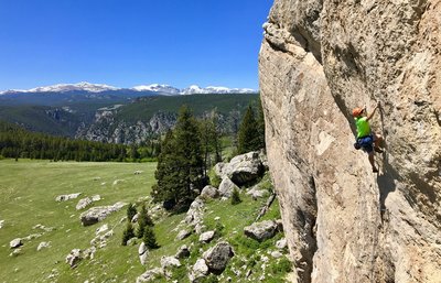 Zach Wahrer on the amazing headwall of Total Eclipse of the Heart.