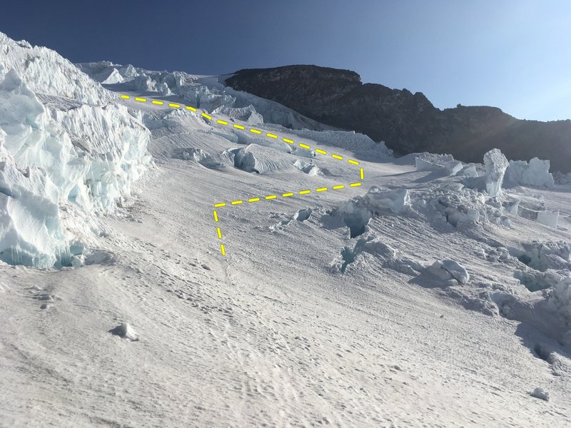 View of the upper Nisqually glacier after topping out the Fuhrer Finger Gully - July 2019