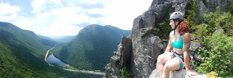 View from the top of The Eaglet. Looking out over Franconia Notch - July 5, 2019