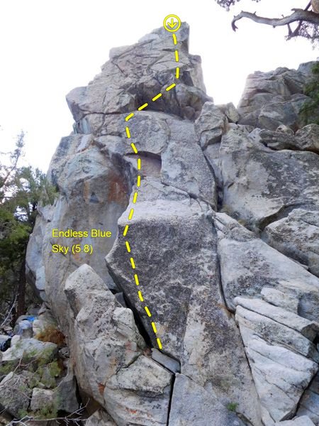 Endless Blue Sky (5.8), Onyx Summit Crag