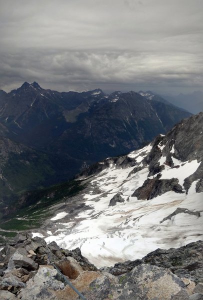 Looking at the glacier from the 2nd pitch