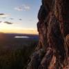 Epic sunset views of Rampart Reservoir on the upper wall.