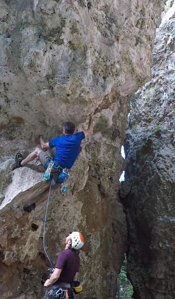 Heel hooks will come in handy on this route
