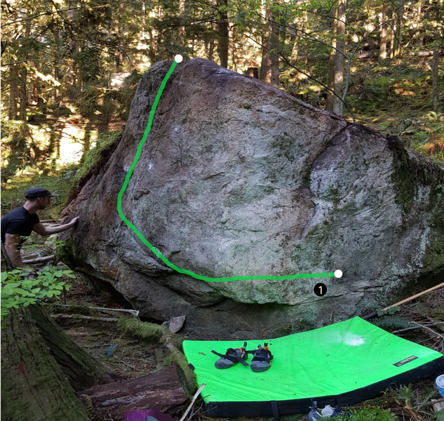first climb on the new boulder