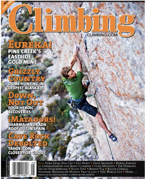 There's a comment from Tony Sartin on the route page for The Remington Electric that mentions INTW, saying that it made the cover of climbing magazine. So I did a bit of Googling and dug it up!