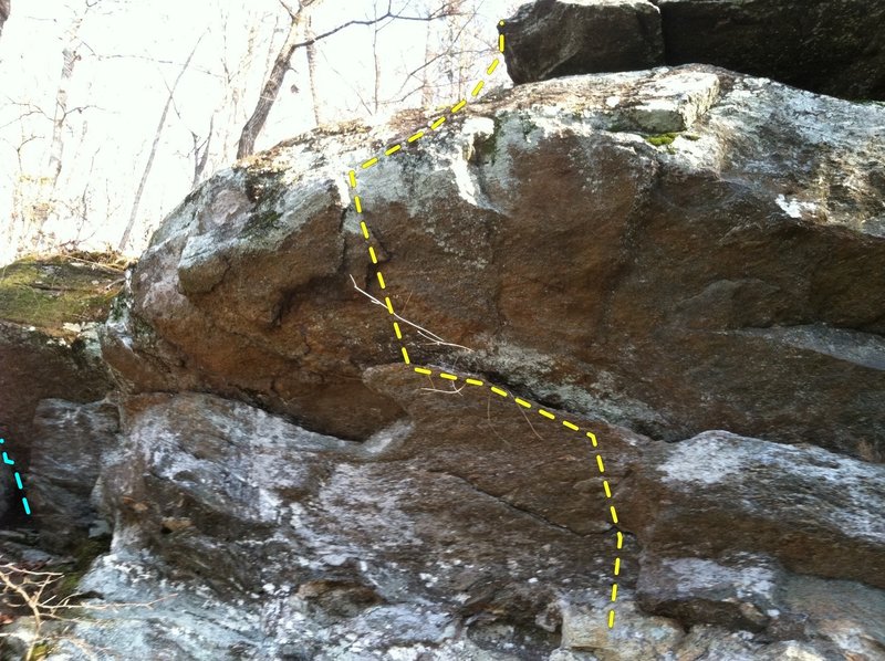 The start is barely visible in the far left of the photo marked in blue.