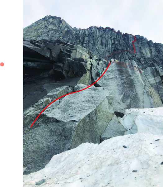 Route overlay from glacier