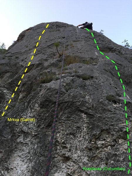 Nate climbs Cucummber, in the Jelasnica Gorge in Serbia.
