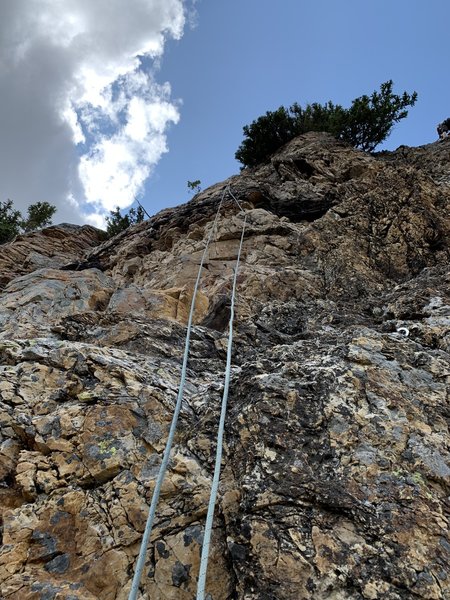 Looking up the varied rock on Rezin Heads. Start to the right.