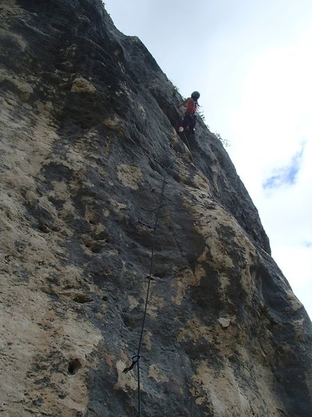 Done with the crux, onto the jug tugging to the chains, sent right after the rain