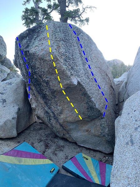 East side of the Flying Guillotine boulder