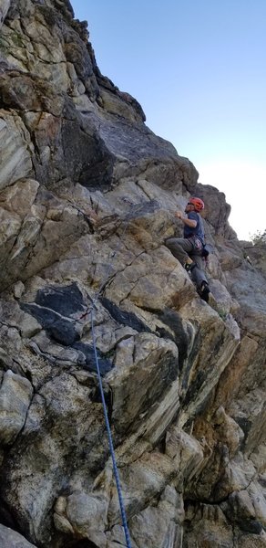 Kevin H. heading to the 4th bolt on Big Dream at Mill Creek Crag.