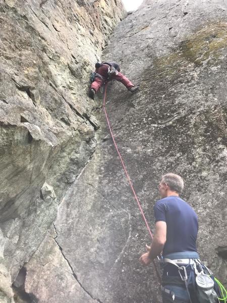 5.7 that orange Cam is still stuck in the crack if anyone cares. Super fun route, the 10.c and 10.a ,left and right are also fun.