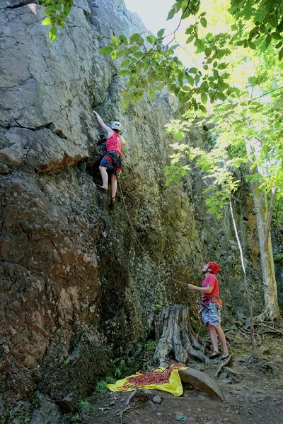 Luke on the sharp end at Suicide. July 2019.