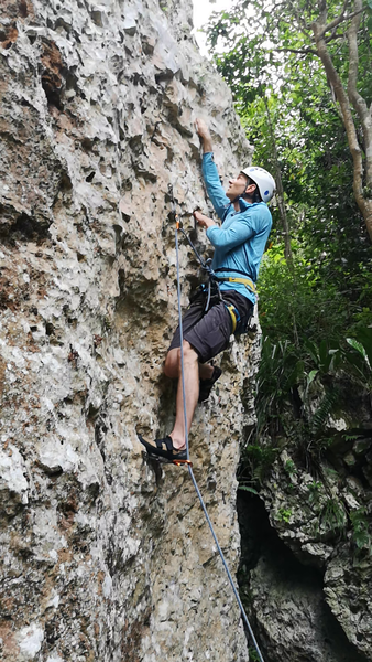 Reaching for the next crimpy hold