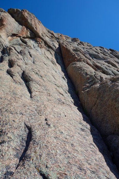 Pitch 7, the direct 5.9 option. Going left of this around the corner is 5.6.