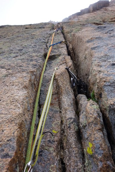 Pitch 3 after exiting the Black Dagger chimney.
