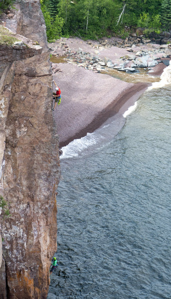 Me on the upper arete of Yamadori.
<br>
Photo: Rutger Van Huber