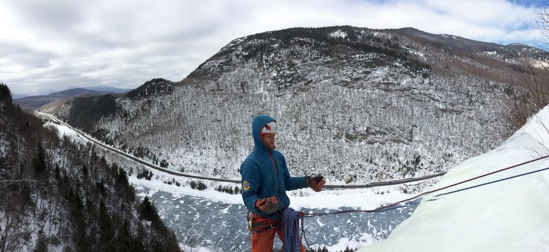Devin Farkas prepares to rappel.