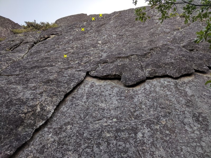 An interesting route we found. Looks ~5.6, but we didn't try it, or see the top. Well protected!