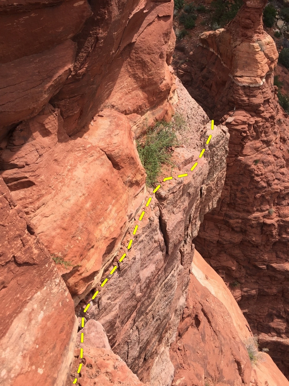 Follow the easy but exposed limestone band.