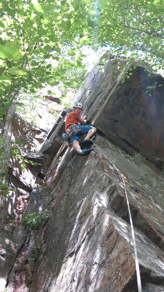 The easy part right before a mini crux move