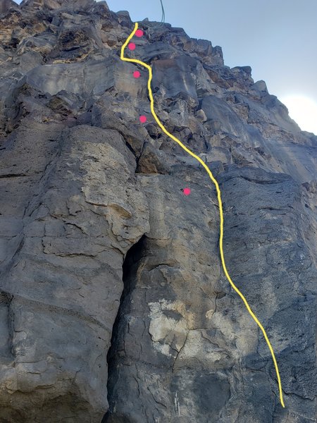 Route & approx bolt locations. Great climbing, get on it!