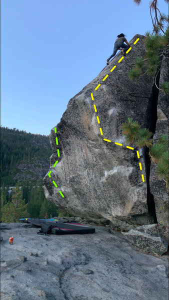 high ball top out. yellow is Triple Crown v6. green is Masterwork v4