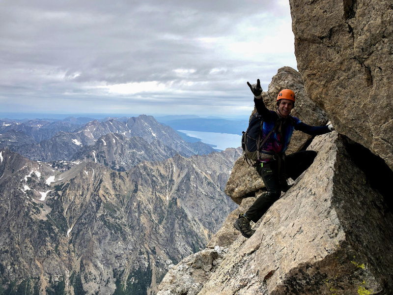 Starting up the double chimney on the Owen Spalding Route