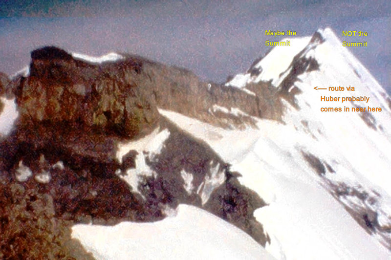 Photo 4 - A long way to go ! Looking at the "SE Arete" (the South-to-North ridge) of Mt Victoria from somewhere on, or near, our high point. The "high point" is NOT the summit! The Summit may not even be in the photo yet! (from Super 8 film)