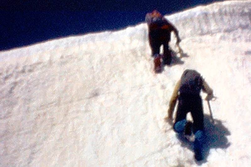 Photo 5 - Above the cornice, along the ridge, easy snow climbing