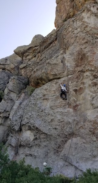 Ben's first outdoor lead climb on Rollercoaster.