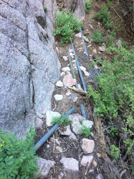The water pipes, visible just after getting off the La Luz trail at the end of the first switchback