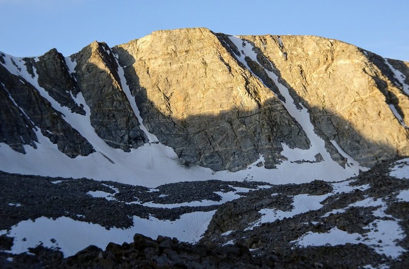 The three main couloirs on Goethe's western summit.